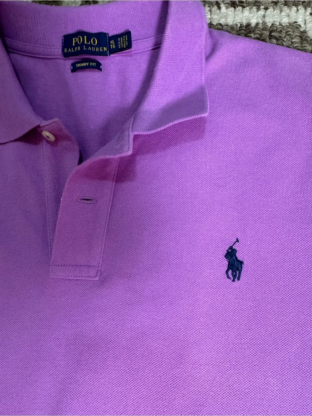 Ralph Lauren Purple Polo Shirt with Navy Pony